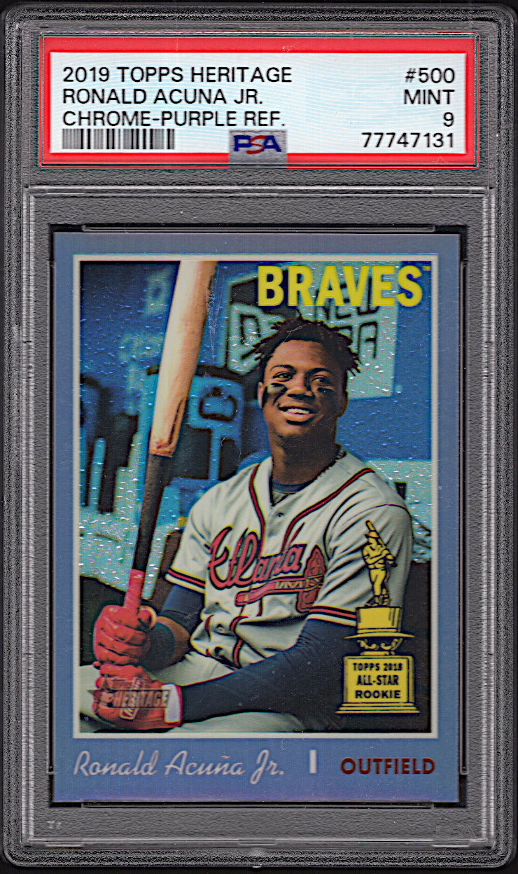 2019 Topps Heritage Ronald Acuna JR. #500 Chrome-Purple Refractor