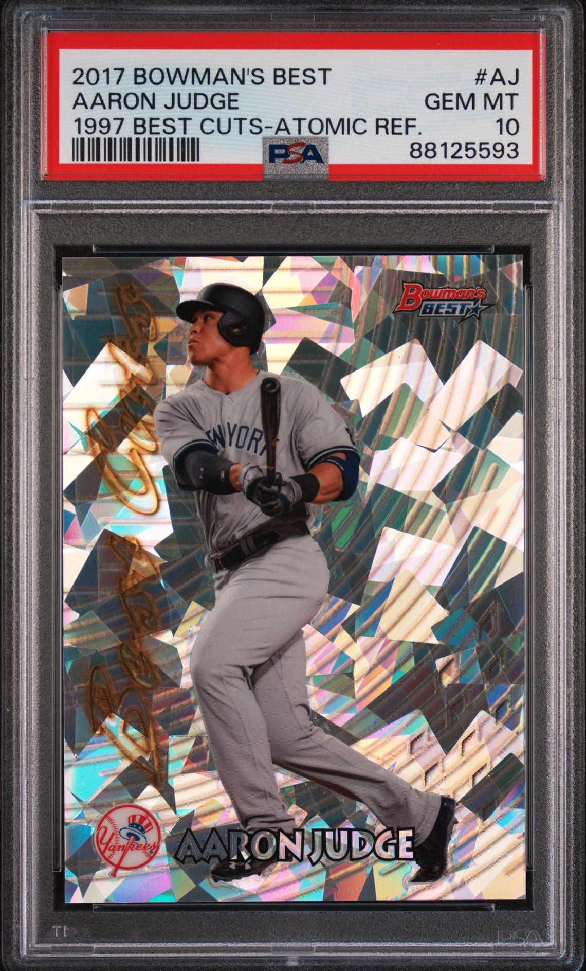 2017 Bowman's Best #AJ 1997 Best Cuts Atomic Refractor Aaron Judge ROOKIE PSA 10