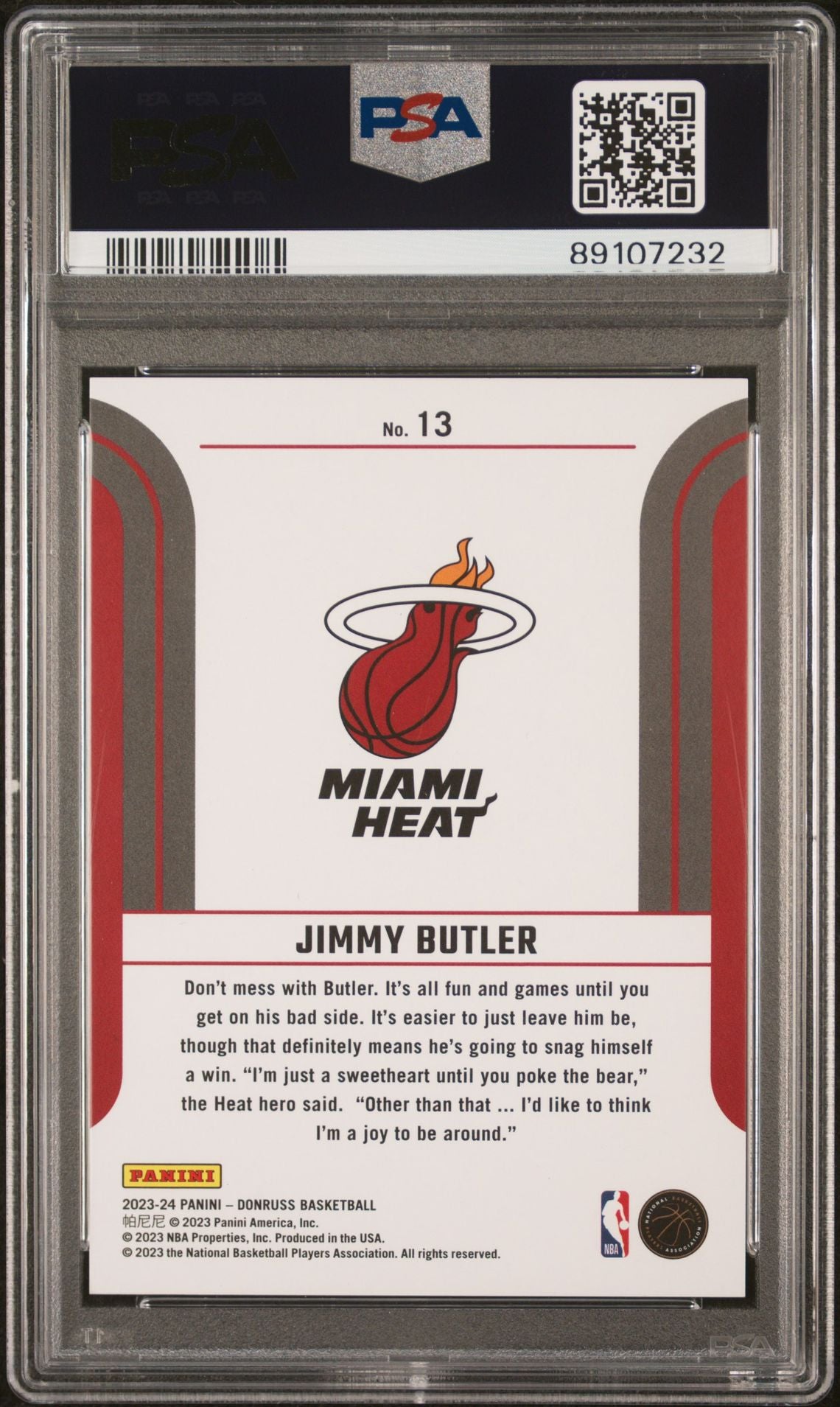 2023-24 Donruss Franchise Features Red & Blue Laser #13 Jimmy Butler (HEAT) PSA 10