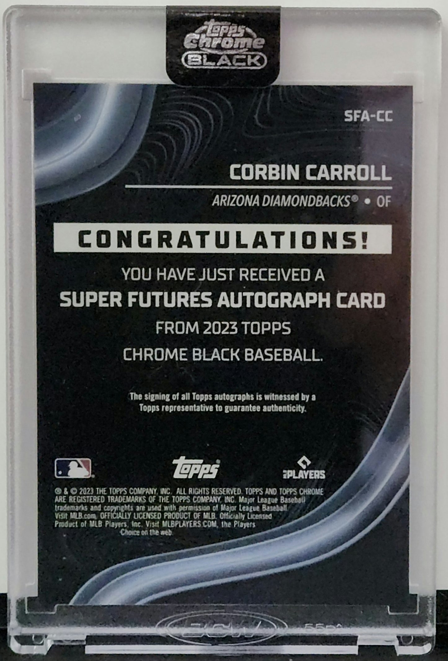 2024 Topps Chrome Black #SFA-CC Corbin Carroll Gold Autograph #'d /50 (Diamondbacks)