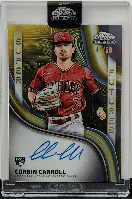 2024 Topps Chrome Black #SFA-CC Corbin Carroll Gold Autograph #'d /50 (Diamondbacks)