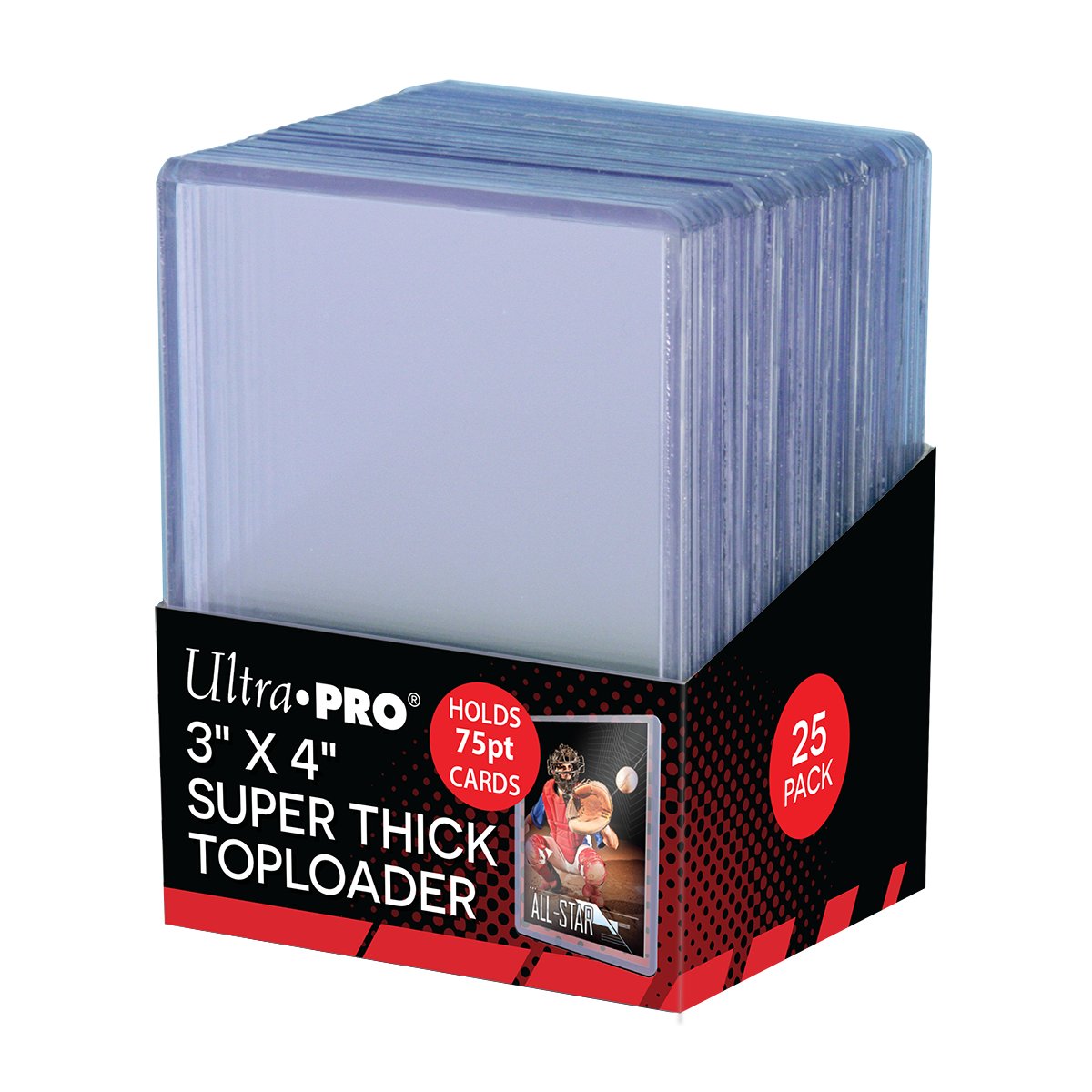 ULTRA PRO 3" x 4" Clear Thick 75PT Toploaders (25ct)