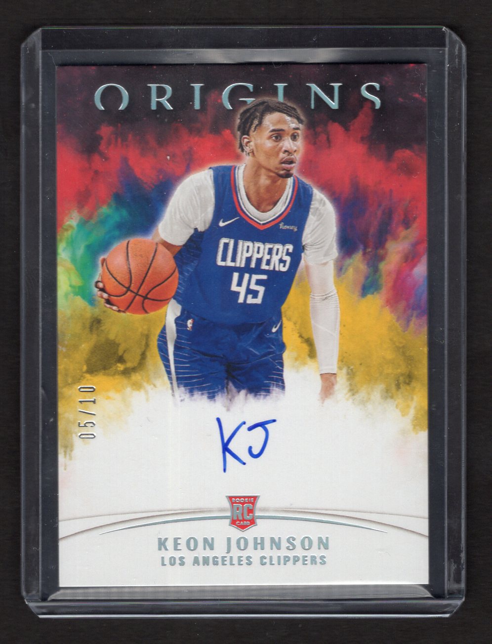 2021-22 Panini Origins Rookie #21 Autographs #'d 05/10 Keon Johnson (Clippers)