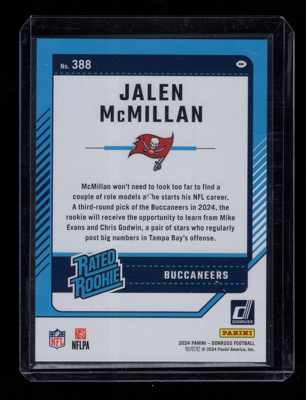 2024 Donruss Press Proof Green #388 Jalen McMillan RR (Tampa Bay Buccaneers)