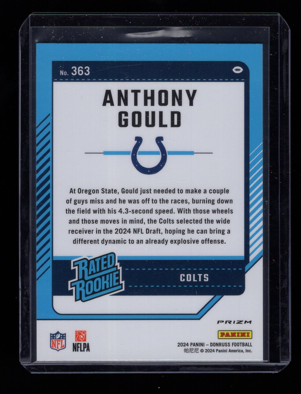 2024 Donruss Optic Rated Rookies Preview Red Pandora #363 Anthony Gould (Indianapolis Colts)