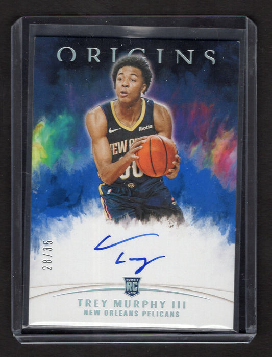 2021-22 TREY MURPHY III Panini Origins Rookie Autograph Blue #'d /35 (Pelicans)