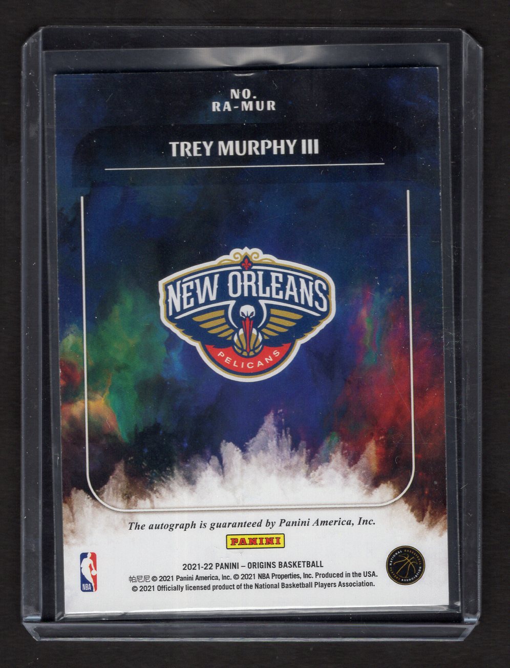 2021-22 TREY MURPHY III Panini Origins Rookie Autograph Blue #'d /35 (Pelicans)