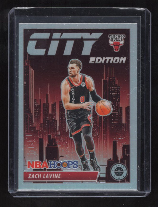 2023-24 Hoops Premium Stock City Edition Silver Prizm #17 Zach LaVine (Chicago Bulls)