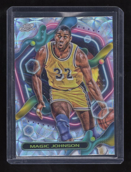 2023-24 Topps Cosmic Chrome Nucleus Refractors #57 Magic Johnson (Los Angeles Lakers)