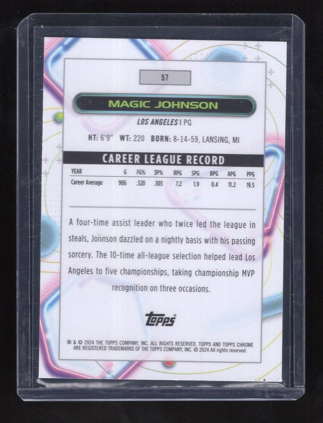 2023-24 Topps Cosmic Chrome Nucleus Refractors #57 Magic Johnson (Los Angeles Lakers)