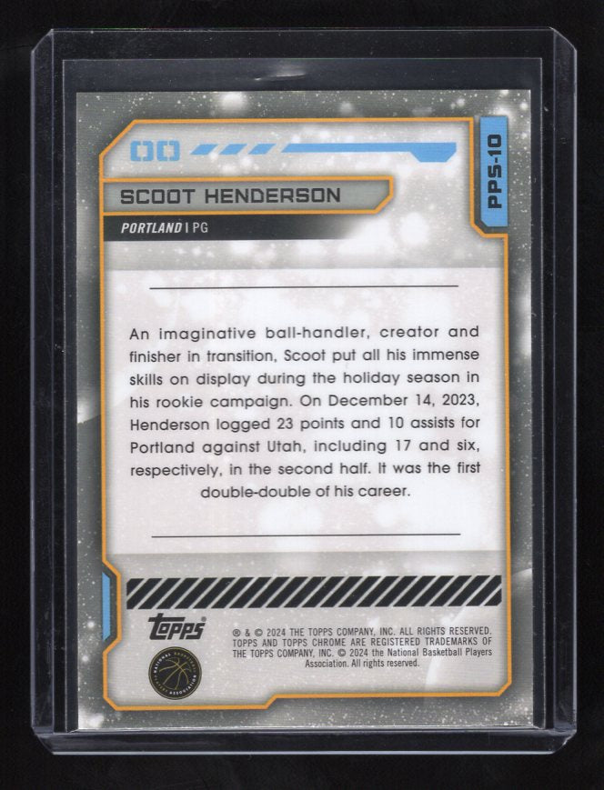 2023-24 Topps Cosmic Chrome Planetary Pursuit Sun #PPS10 Scoot Henderson Rookie (Portland Trail Blazers)