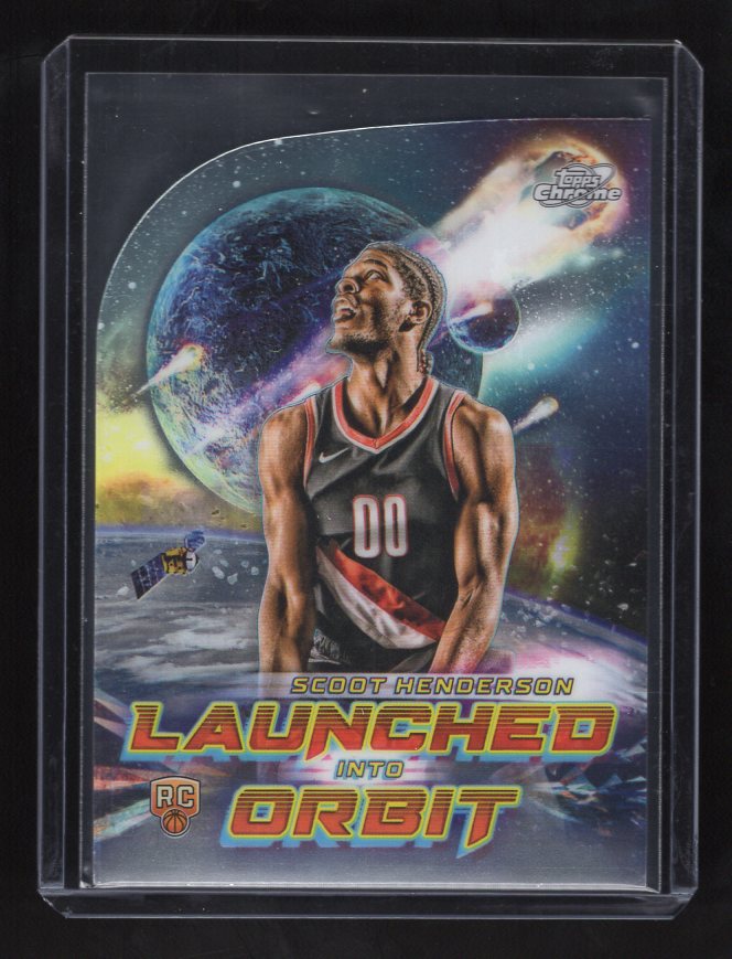 2023-24 Topps Cosmic Chrome Launched Into Orbit #LIO4 Scoot Henderson Rookie (Portland Trail Blazers)