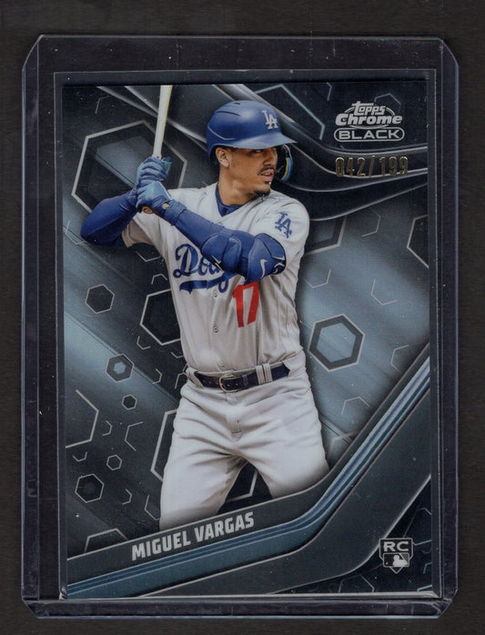 2023 Topps Chrome Black #7 Miguel Vargas Rookie Refractor #'d /199 (Dodgers)