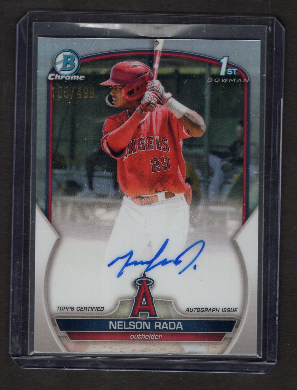 2023 Bowman Chrome 1st Nelson Rada #CPA-NR Refractor Autograph #'d /499 Rookie (Angels)