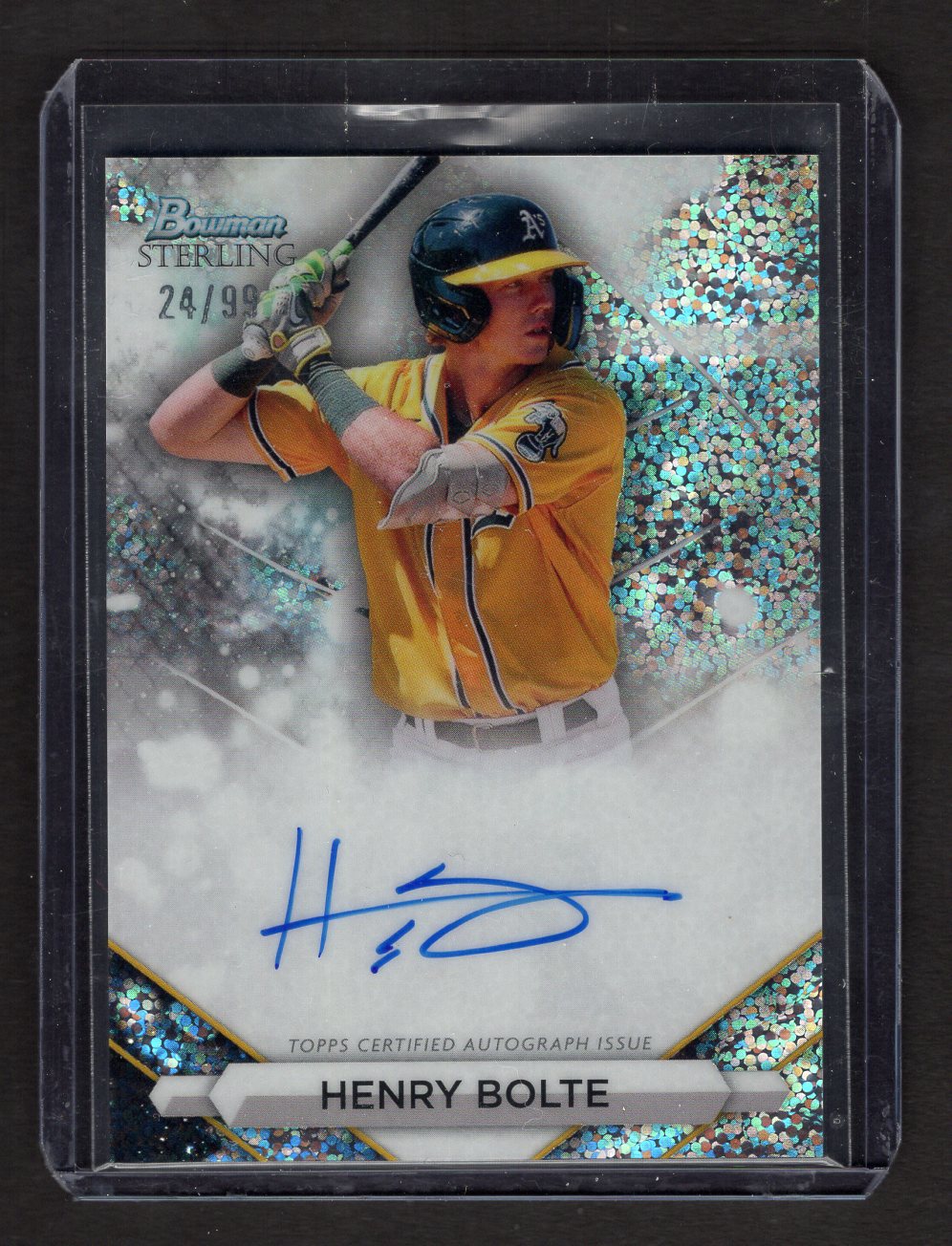 2023 Bowman Sterling Prospect Autographs Henry Bolte #PA-HB #'d /99 (Oakland A's)