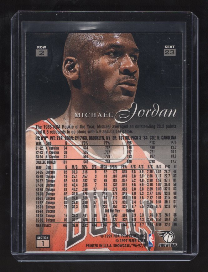 1996-97 Flair Showcase Row 2 #23 Michael Jordan (Chicago Bulls)