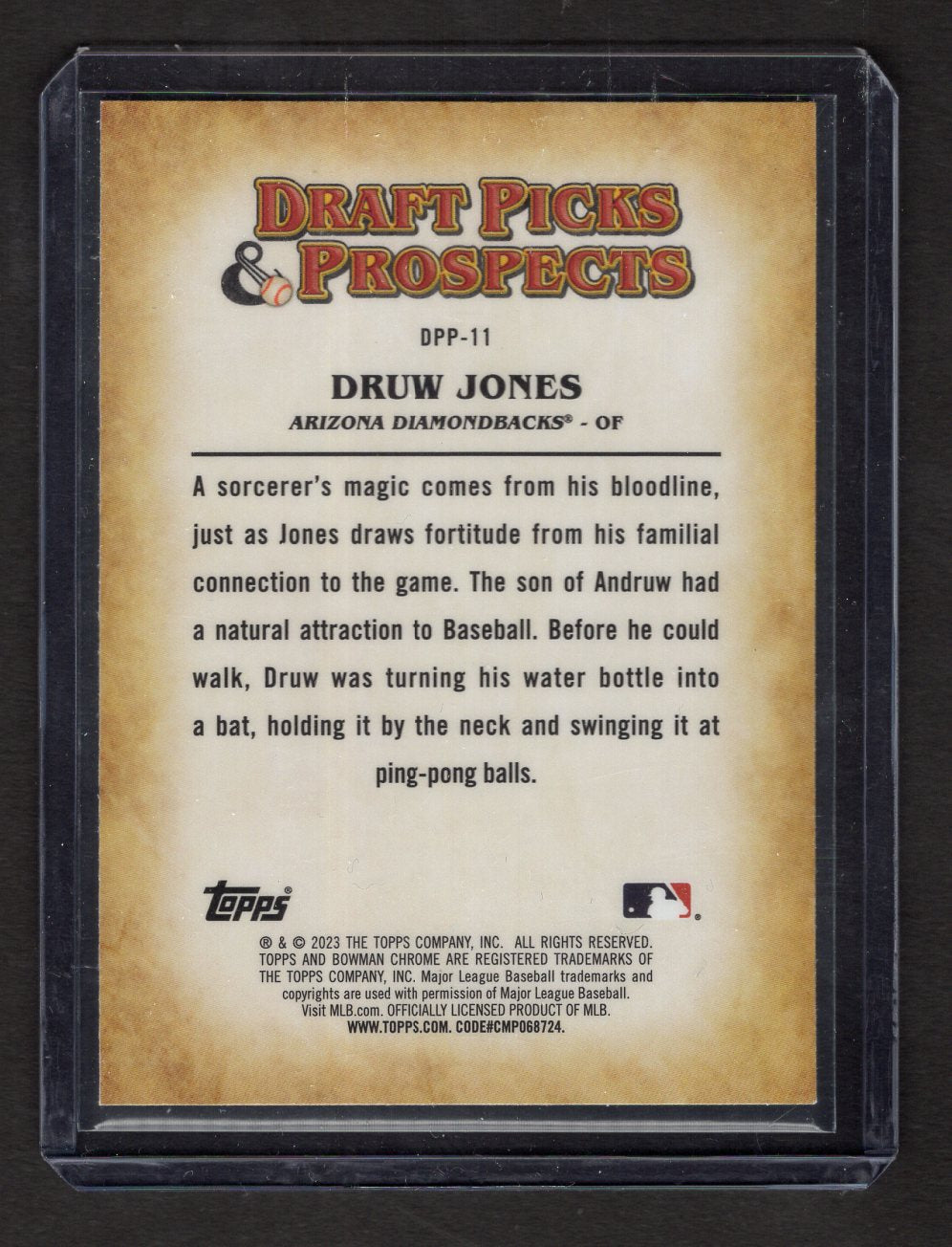 2023 Bowman Draft Baseball Druw Jones #DPP-11 Draft Pick Prospects (Diamondbacks)