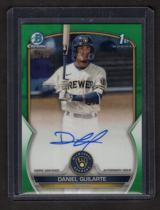 2023 Bowman Chrome Daniel Guilarte #CPA-DGE 1st Autograph #'d /99 (Milwaukee Brewers)