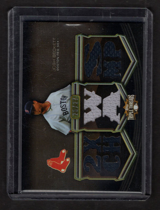 2010 Topps Triple Threads Josh Beckett 2X WS Champ Multi Jersey Card #'d /27 (Red Sox)