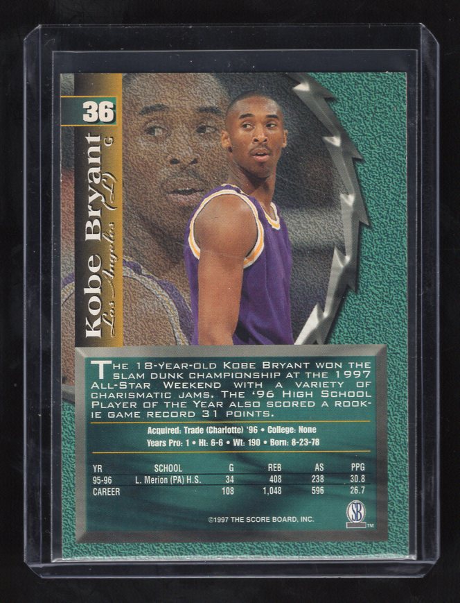 1997 Score Board Talkn' Sports #36 Kobe Bryant (Los Angeles Lakers)