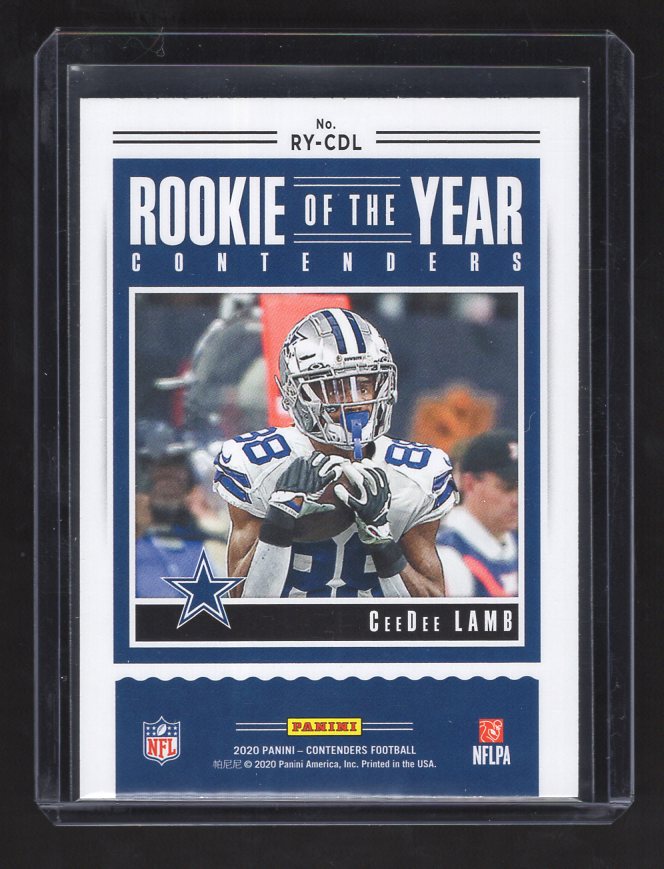 2020 Panini Contenders Rookie of the Year Contenders #17 CeeDee Lamb (Dallas Cowboys)