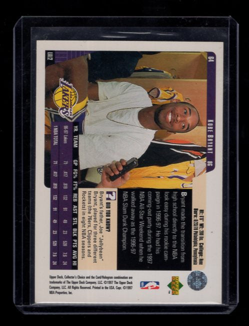 1997-98 Collector's Choice #64 Kobe Bryant (Los Angeles Lakers)