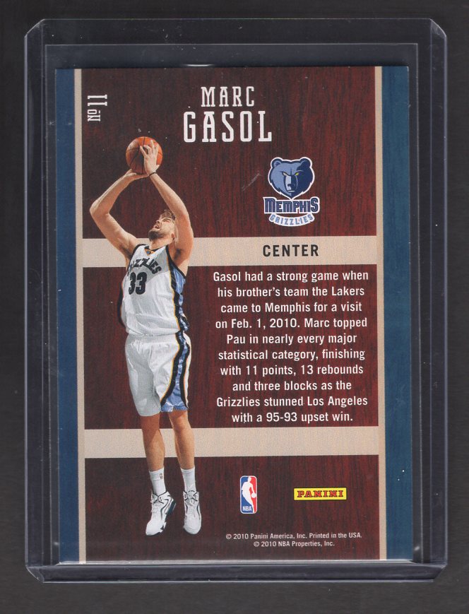 2010-11 Prestige Hardcourt Heroes #11 Marc Gasol (Memphis Grizzlies)