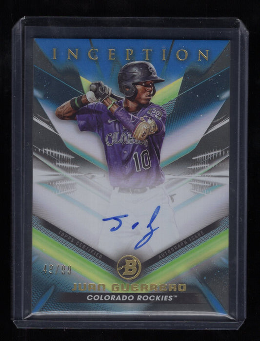 2023 Topps Inception #BPA-JG Juan Guerrero Autographed Prospect #'d /99 (Colorado Rockies)