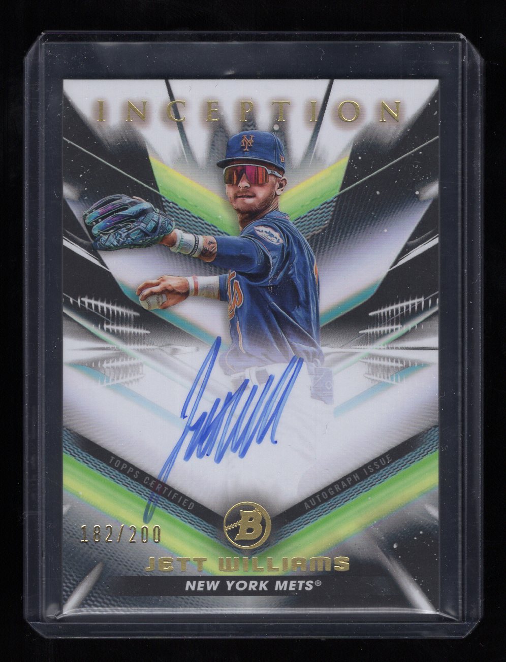 2023 Bowman Inception #BPA-JW Jett Williams Autograph Prospect #'d /200 (New York Mets)