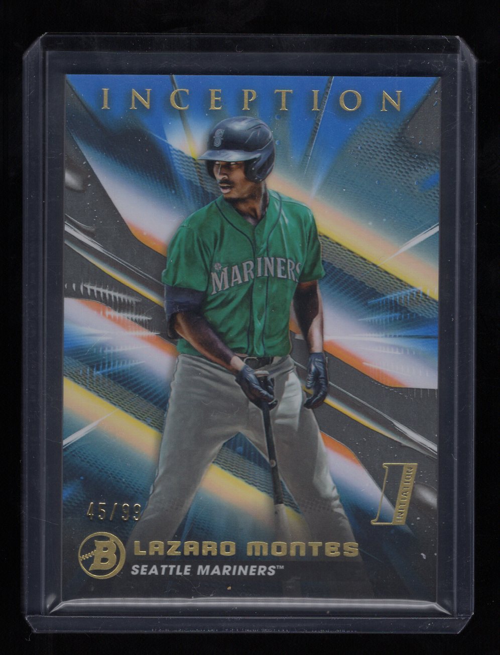 2023 Bowman Inception #64 Lazaro Montes SP Blue Foil #'d /99 Prospects (Seattle Mariners)