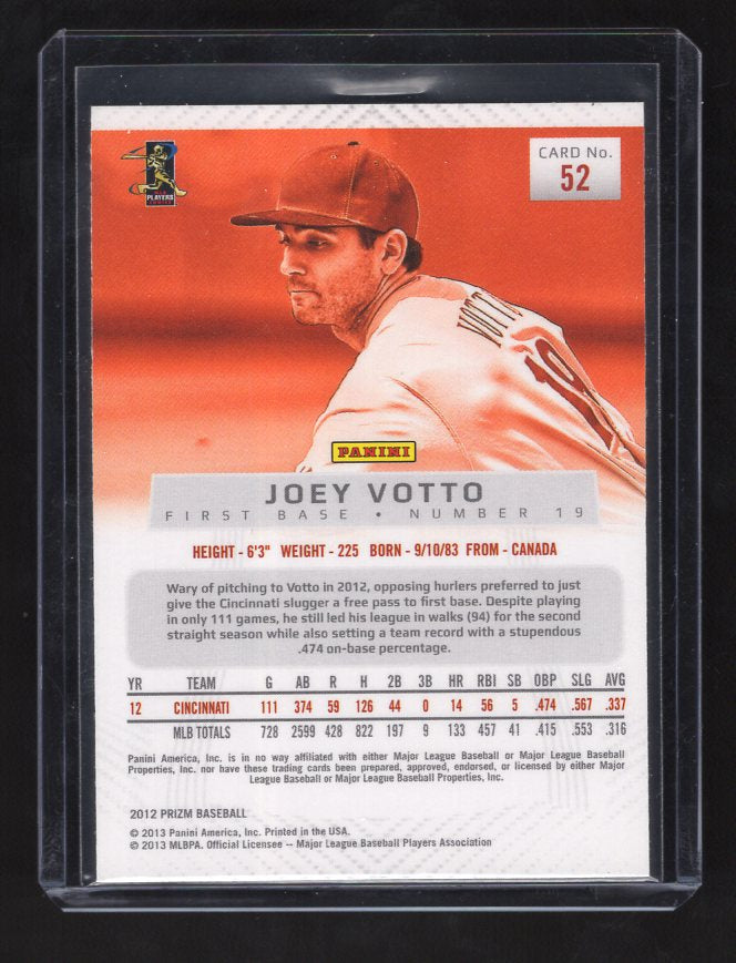 2012 Panini Prizm #52 Joey Votto (Cincinnati Reds)