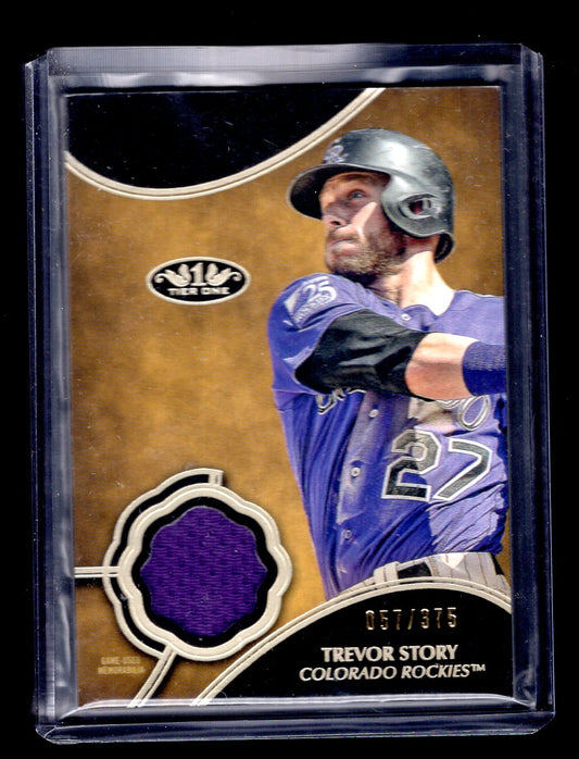 2019 Topps Tier One Relics #T1RTST Trevor Story #'d /375 (Colorado Rockies)