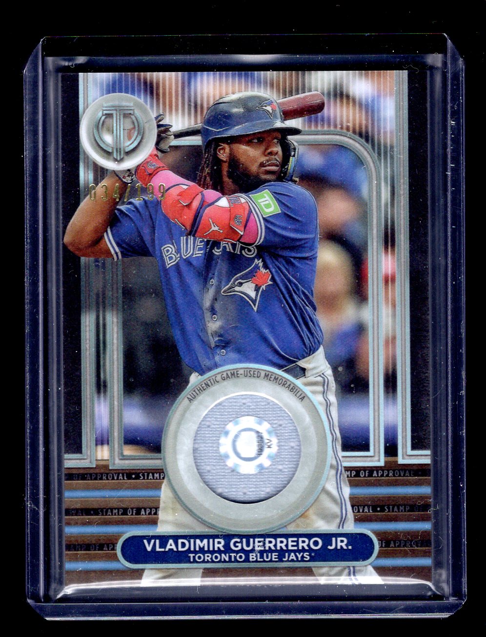 2024 Topps Tribute #SOA-VG Vladimir Guerrero "Stamp of Approval Relic Card" (Toronto Blue Jays)