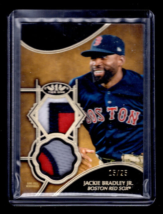 2019 Topps Tier One Dual Relics #T1RJBJ Jackie Bradley Jr. #'d /25 (Boston Red Sox)