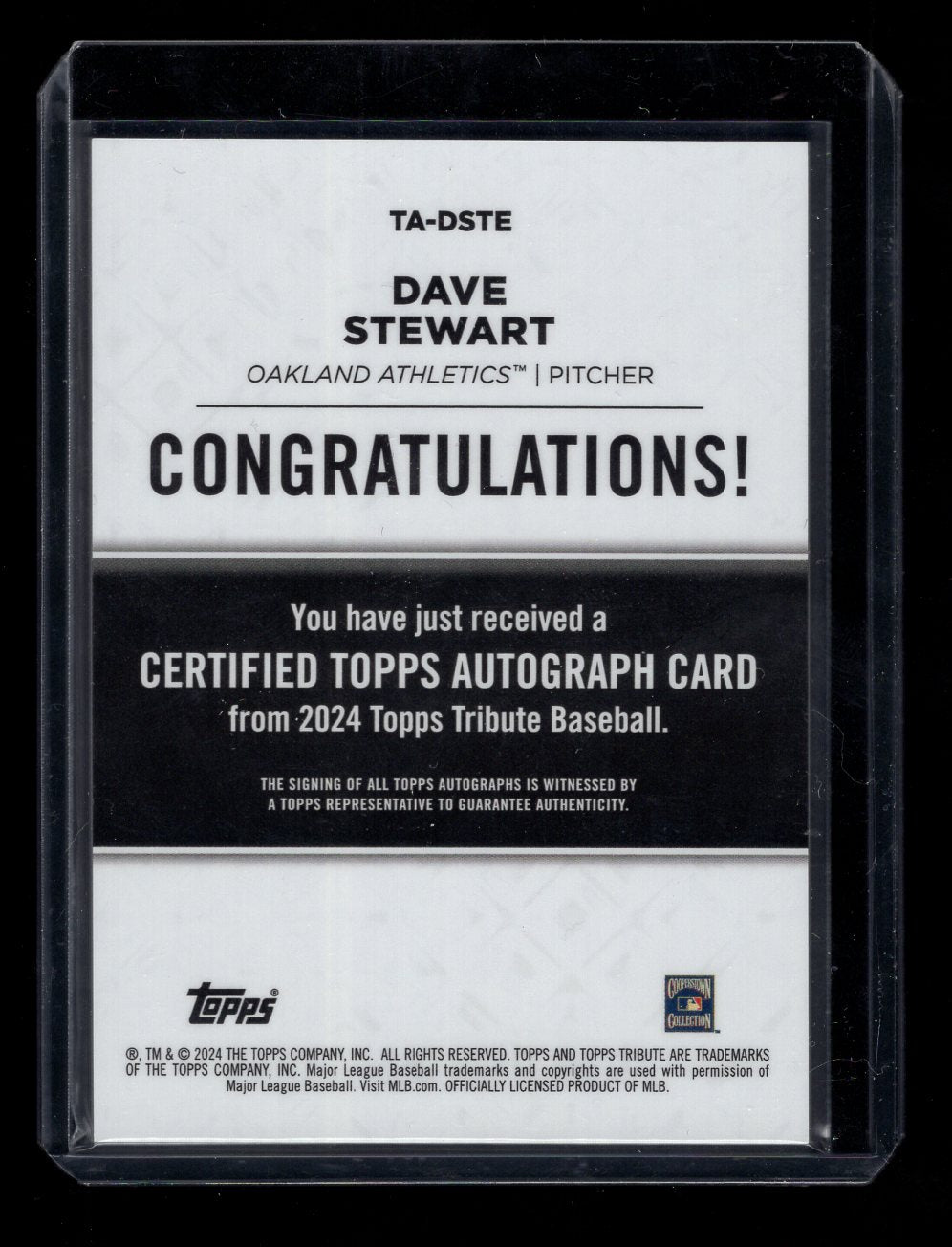 2024 Topps Tribute #TA-DSTE On-Card Autograph Green #'d /99 (Oakland A's)