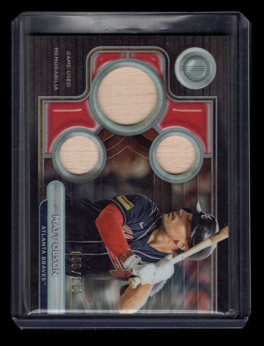 2024 Topps Tribute #TTR-MO Matt Olson Tribute Triple Relic Card #'d /199 (Atlanta Braves)