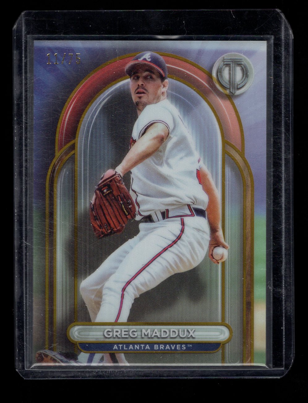 2024 Topps Tribute #59 Greg Maddux Gold Parallel #'d /75 (Atlanta Braves)