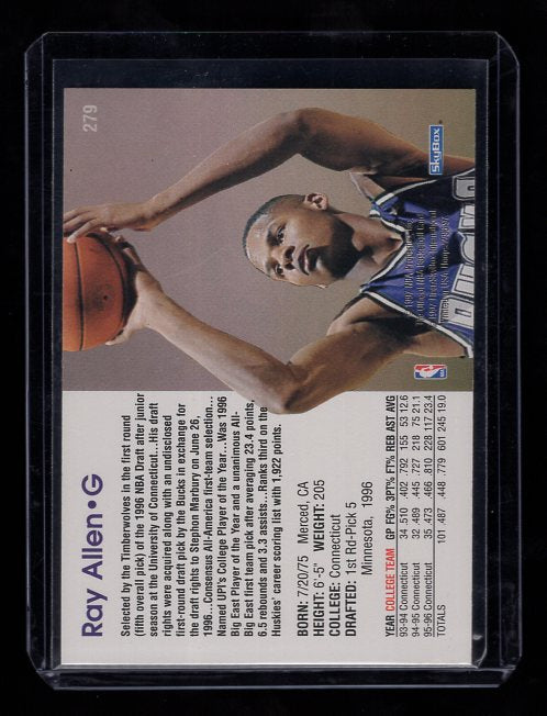 1996-97 Hoops #279 Ray Allen Rookie (Milwaukee Bucks)