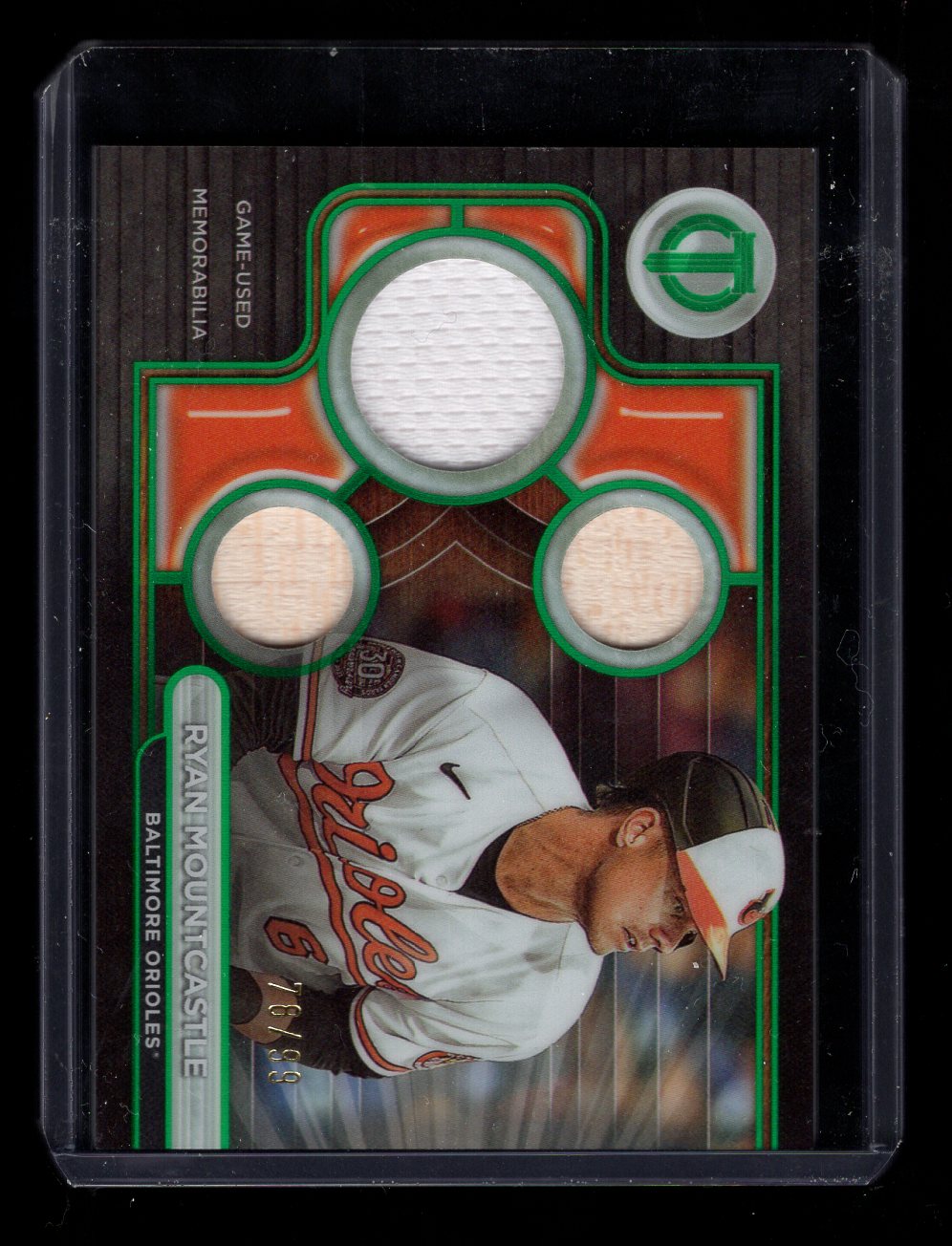 2024 Topps Tribute Triple Relic #TTR-RM Ryan Mountcastle #'d  /199 (Baltimore Orioles)