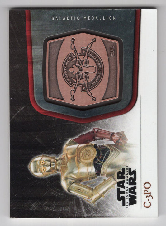 2015 Topps Star Wars the Force Awakens #M-14 Galactic Medallion C-3PO