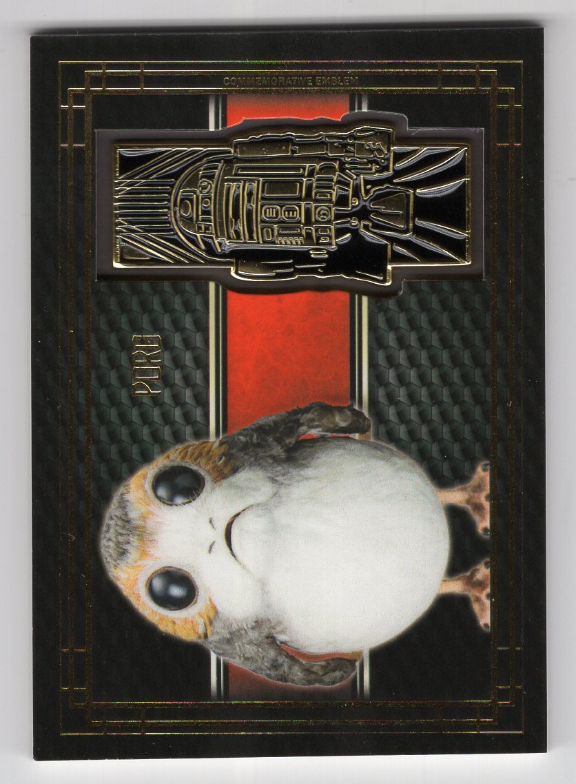 2017 Topps Star Wars The Last Jedi #BG-PR2 PORG / R2-D2 Emblem Medallion Card