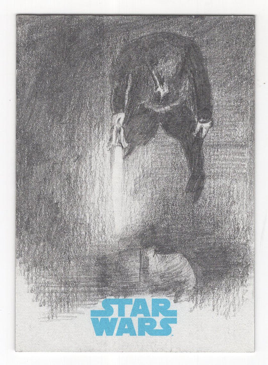 2019 Topps Star Wars The Force Awakens  "Luke Skywalker" Sketch by Rich Kunz 1/1