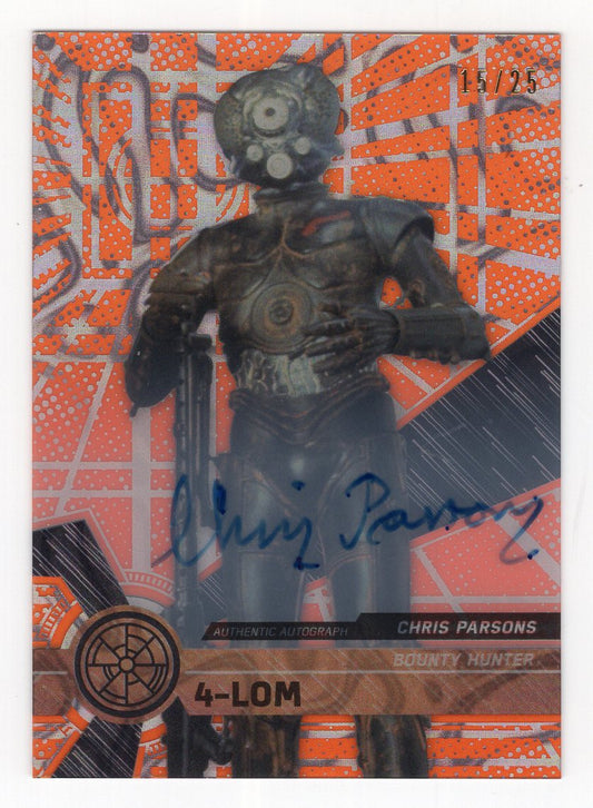 2017 Star Wars High Tek #54 Chris Parsons Orange Magma Diffractor Autograph #'d /25