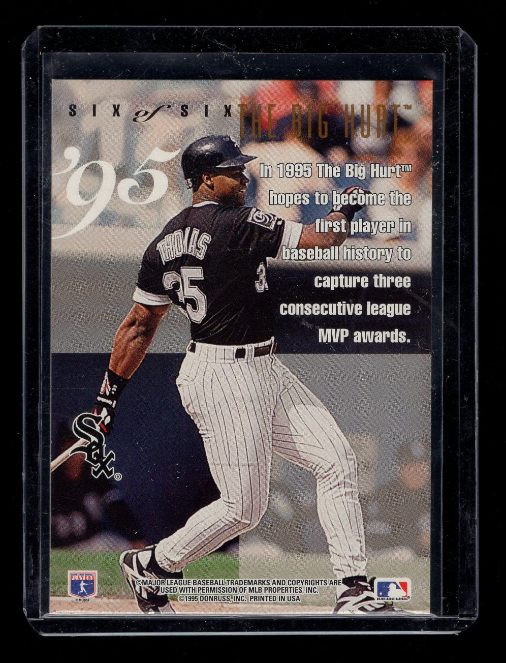 1995 Leaf Thomas #6 Frank Thomas / The Big Hurt (White Sox)