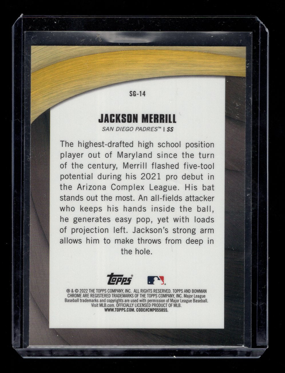 2022 Bowman Chrome Shades of Greatness #SG14 Jackson Merrill (San Diego Padres)