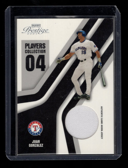 2004 Playoff Prestige Players Collection Jersey #46 Juan Gonzalez (Texas Rangers)