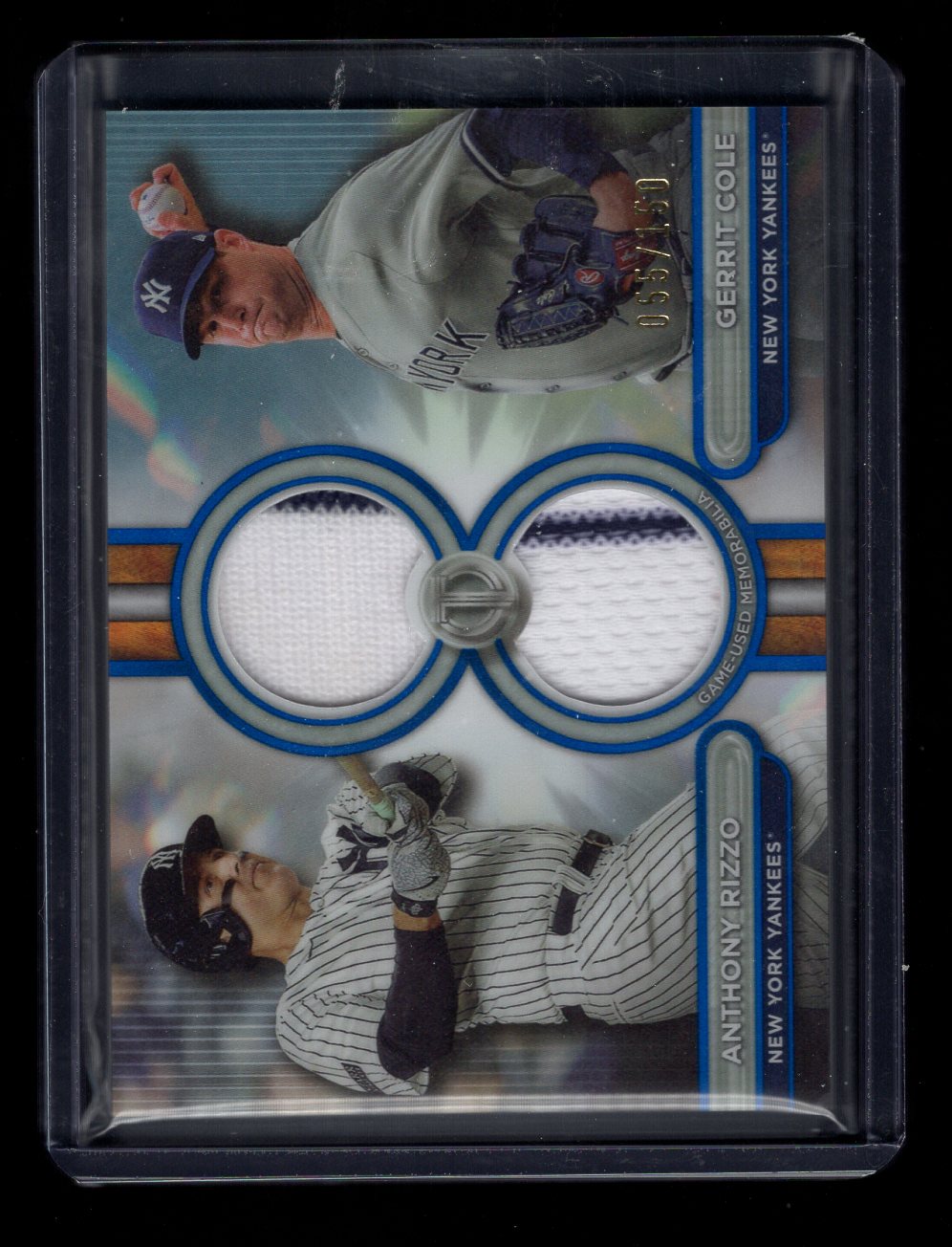 2024 Topps TributeDR2-RC Anthony Rizzo Gerrit / Cole Dual Relic #'d /150 (New York Yankees)