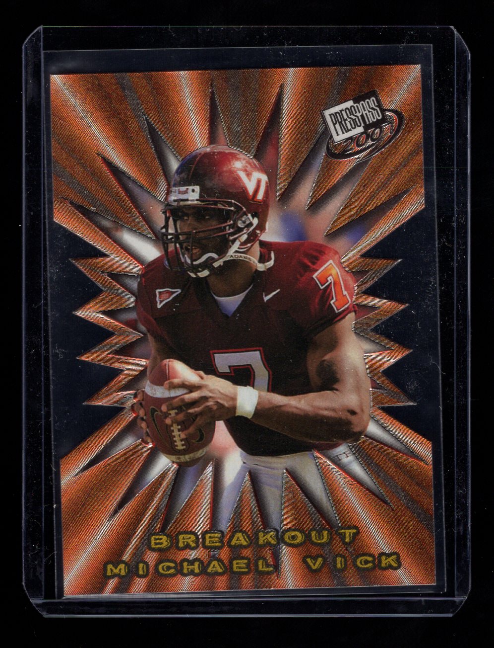 2001 Press Pass Breakout Diecut Card #B2 Michael Vick (Atlanta Falcons)