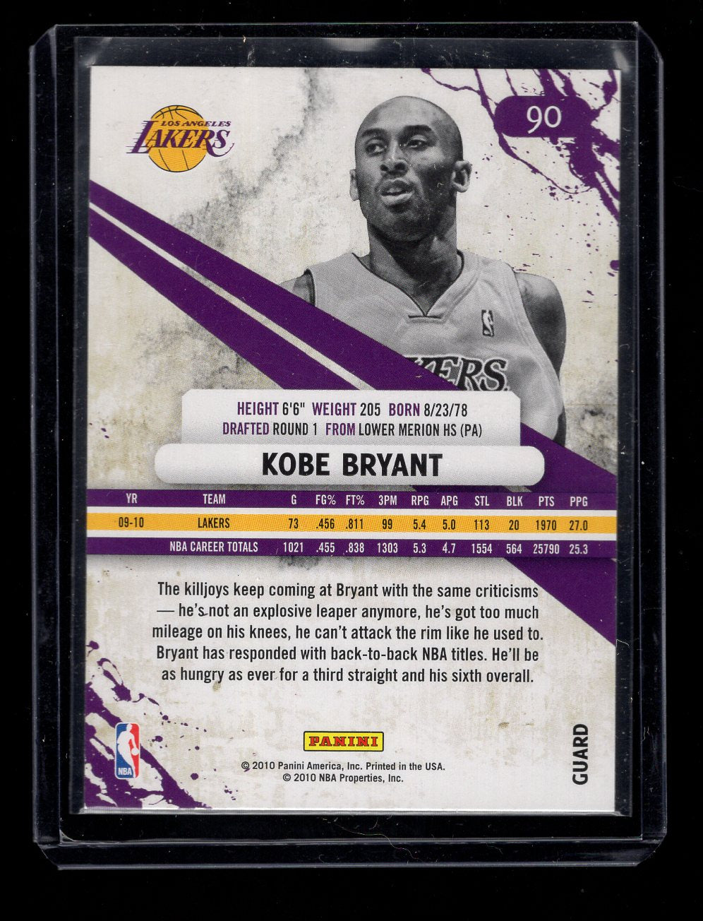 2010-11 Panini Rookies & Stars #90 Kobe Bryant (Los Angeles Lakers)