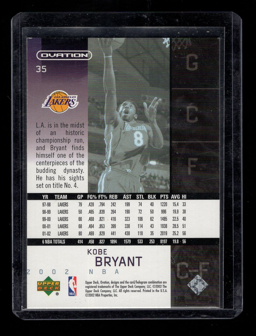 2002-03 Upper Deck Ovation #35 Kobe Bryant (Los Angeles Lakers)